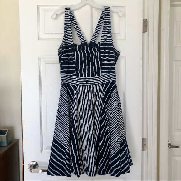 eva mendes for New York & Company Dresses & Skirts - Navy striped Eva Mendes fit and flare sundress